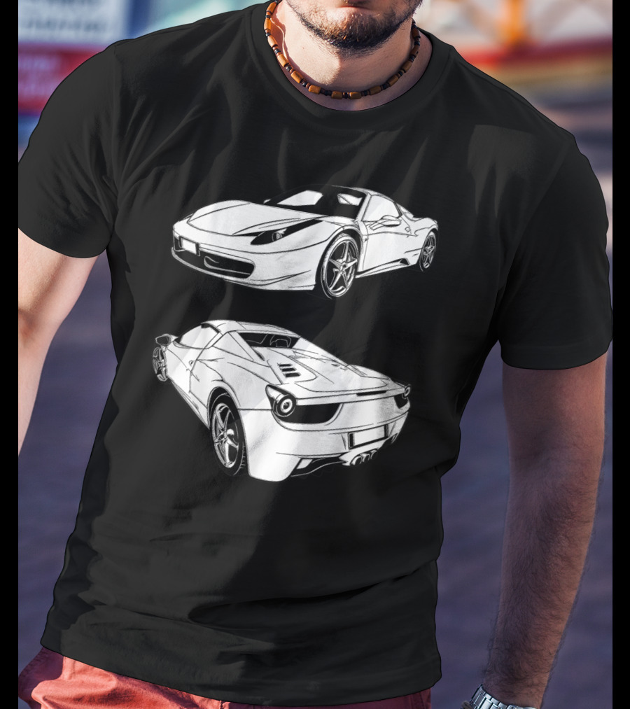 Italian Classic Car Super Cars Ferrari Street Drag T-Shirt