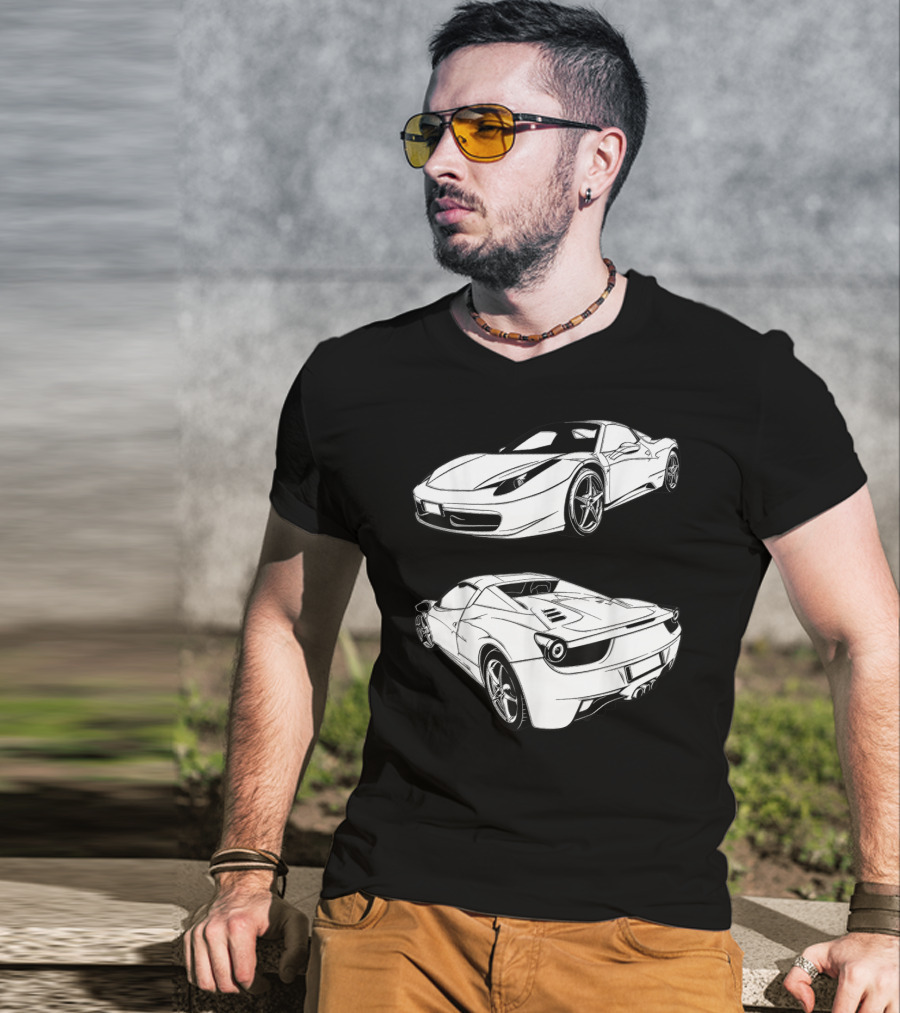 Italian Classic Car Super Cars Ferrari Street Drag T-Shirt