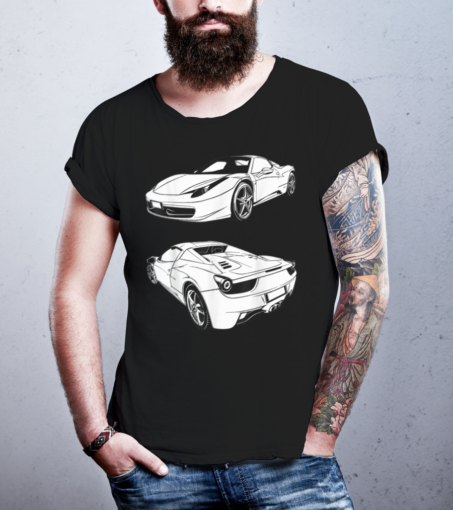 Italian Classic Car Super Cars Ferrari Street Drag T-Shirt