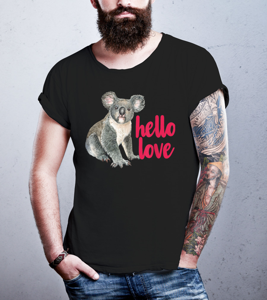 Hello Love Koala Bear For Animal Lover T-Shirt