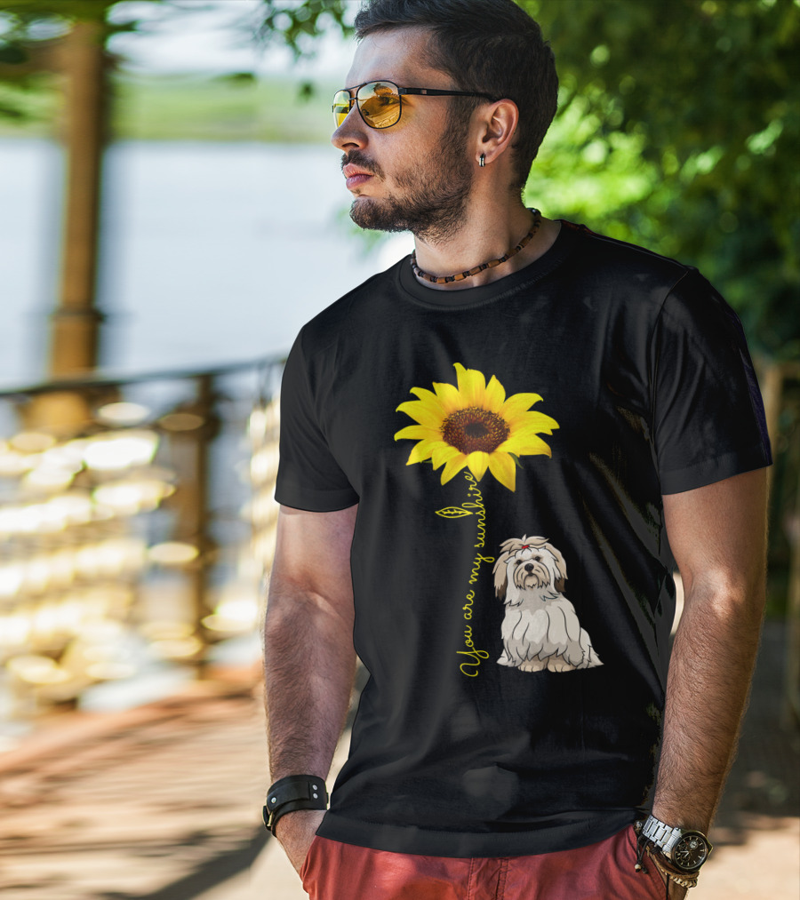 Lhasa Apso Mom You Are My Sunshine Sunflower T-Shirt