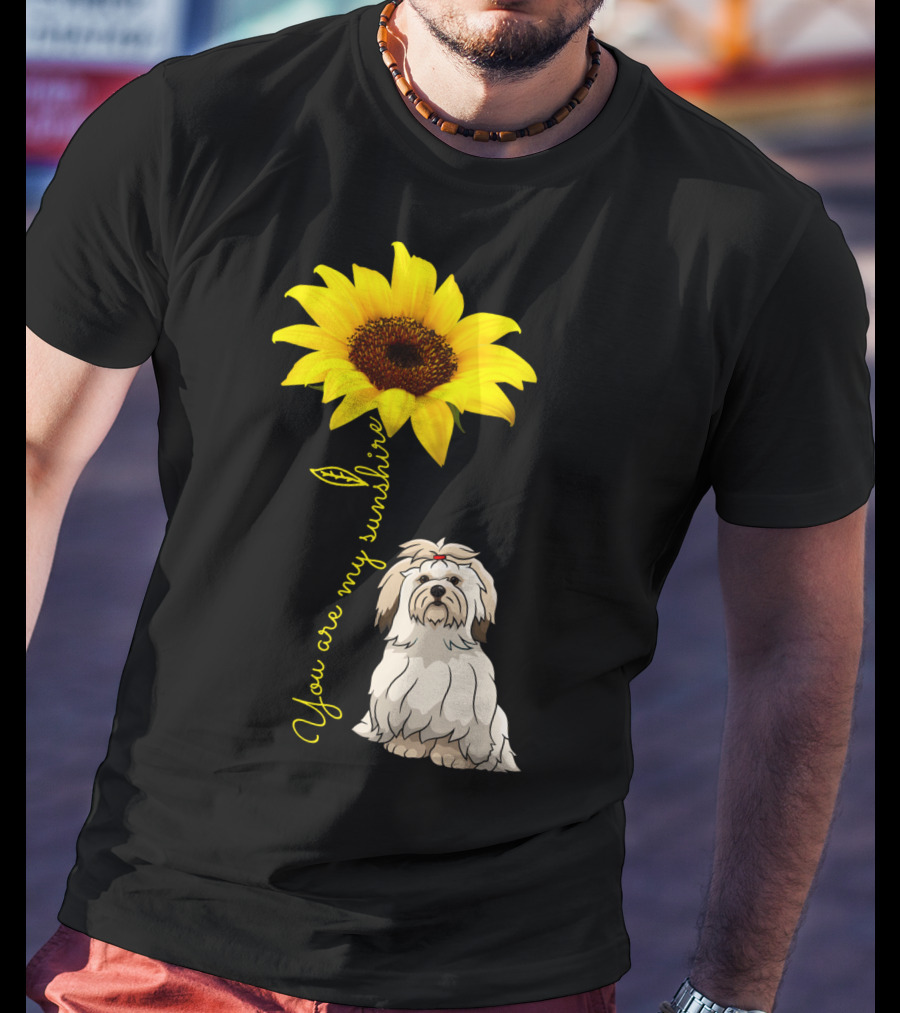 Lhasa Apso Mom You Are My Sunshine Sunflower T-Shirt