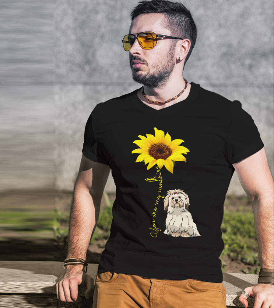 Lhasa Apso Mom You Are My Sunshine Sunflower T-Shirt