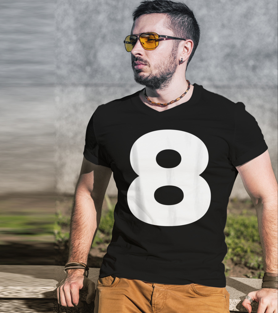 Number 8 Jersey Style Sport Team Fan Group T-Shirt