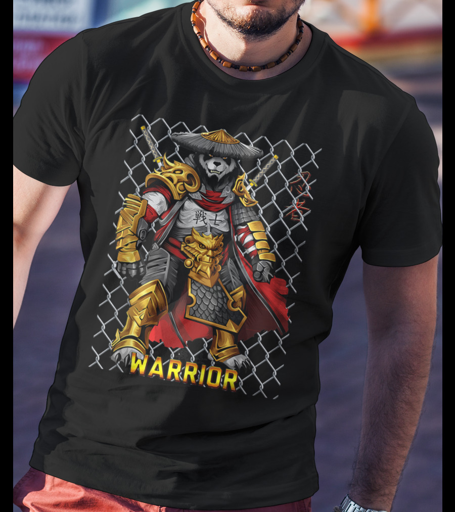 Warrior Panda Samurai Cage Fight Armor T-Shirt