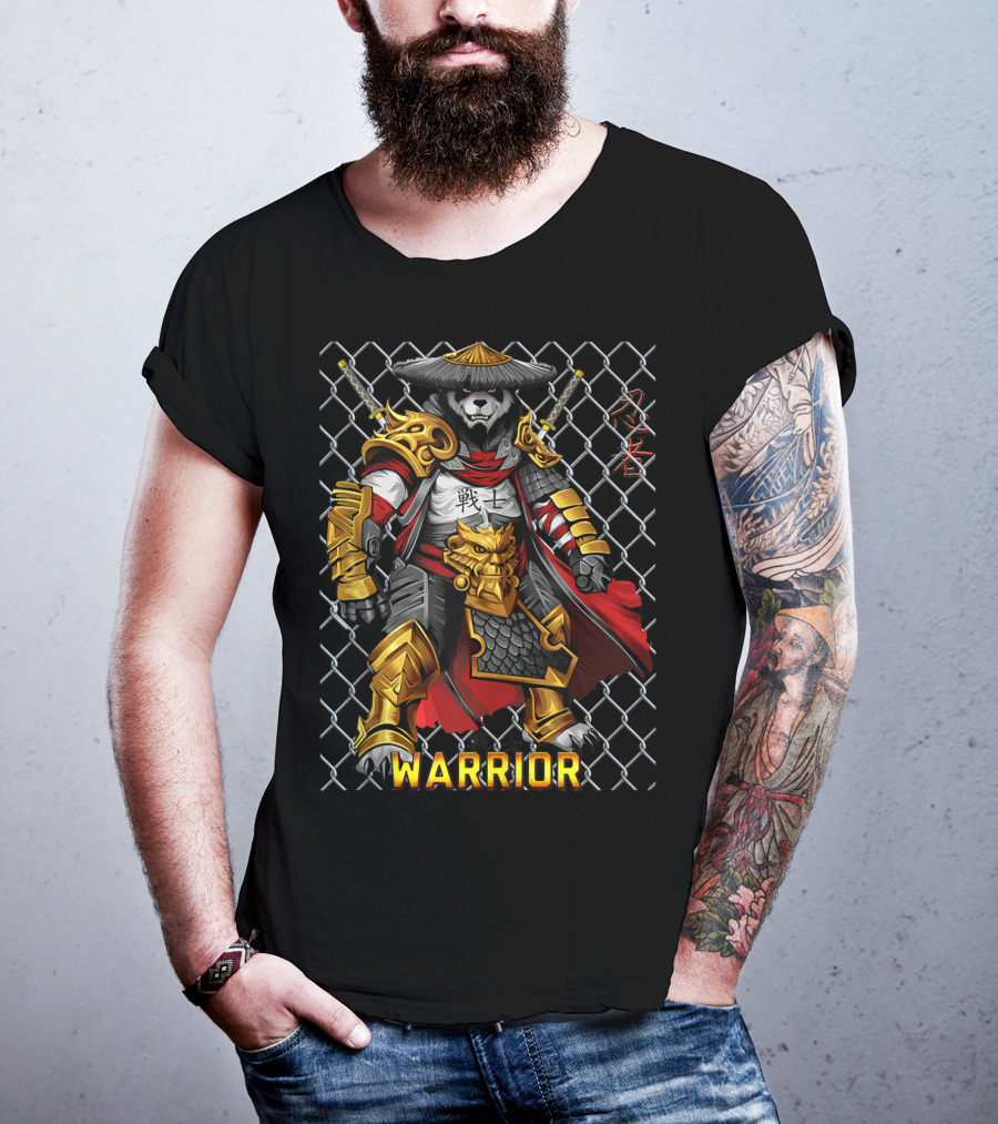Warrior Panda Samurai Cage Fight Armor T-Shirt