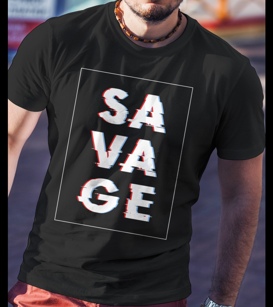 Savage Glitch Effect Social Disruptor T-Shirt