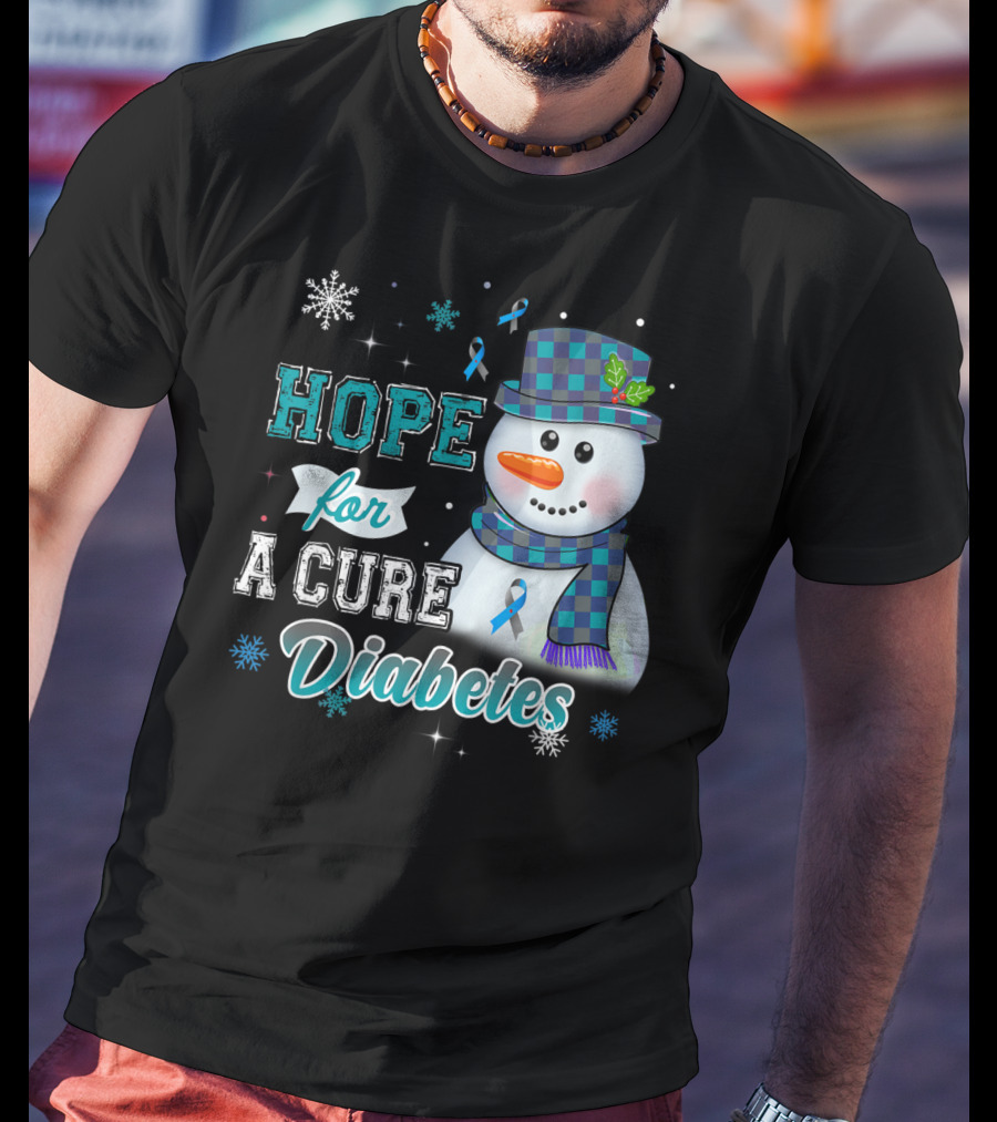 HOPE FOR A CURE DIABETES Snowman T-Shirt