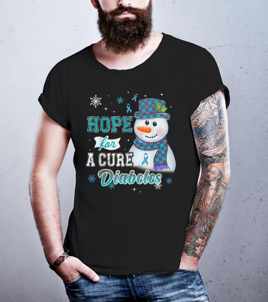 HOPE FOR A CURE DIABETES Snowman T-Shirt
