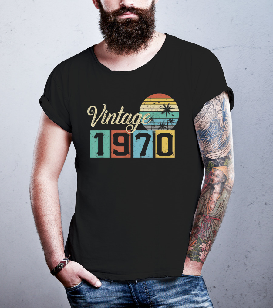 Vintage 1970 Sunset Birthday Classic 19 T-Shirt