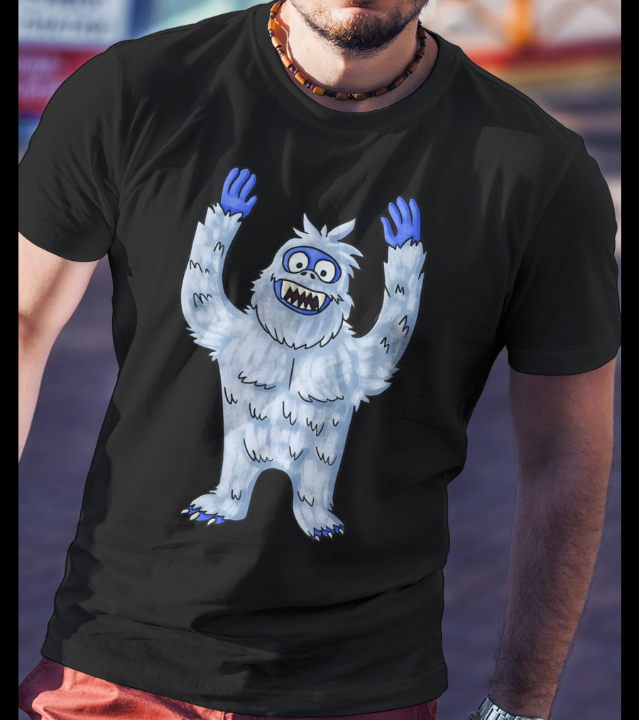 Vintage Christmas Abominable Snowman With Classic Blue And White Furry Monster T-Shirt