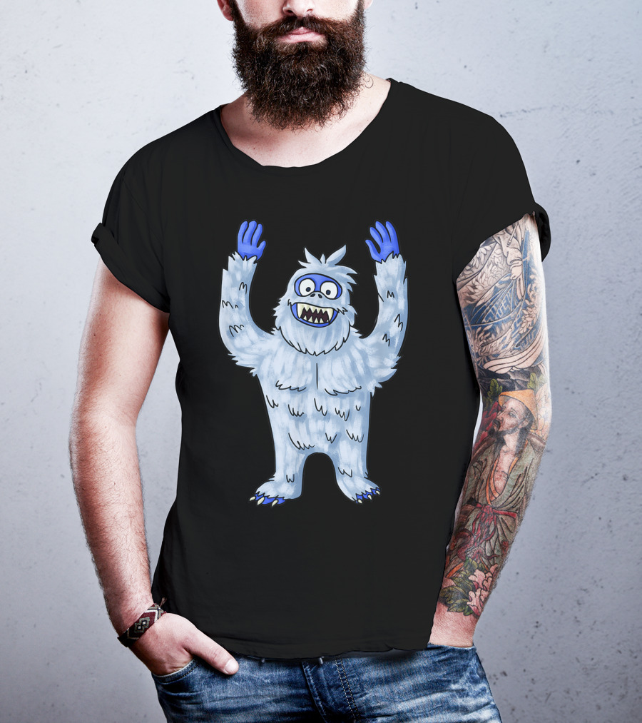 Vintage Christmas Abominable Snowman With Classic Blue And White Furry Monster T-Shirt