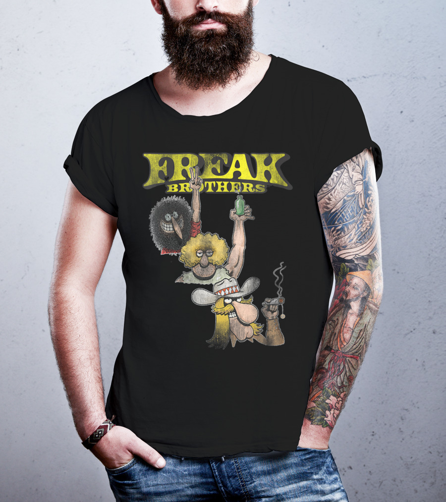 Freak Brothers Peace Bottle Cigar Duo T-Shirt