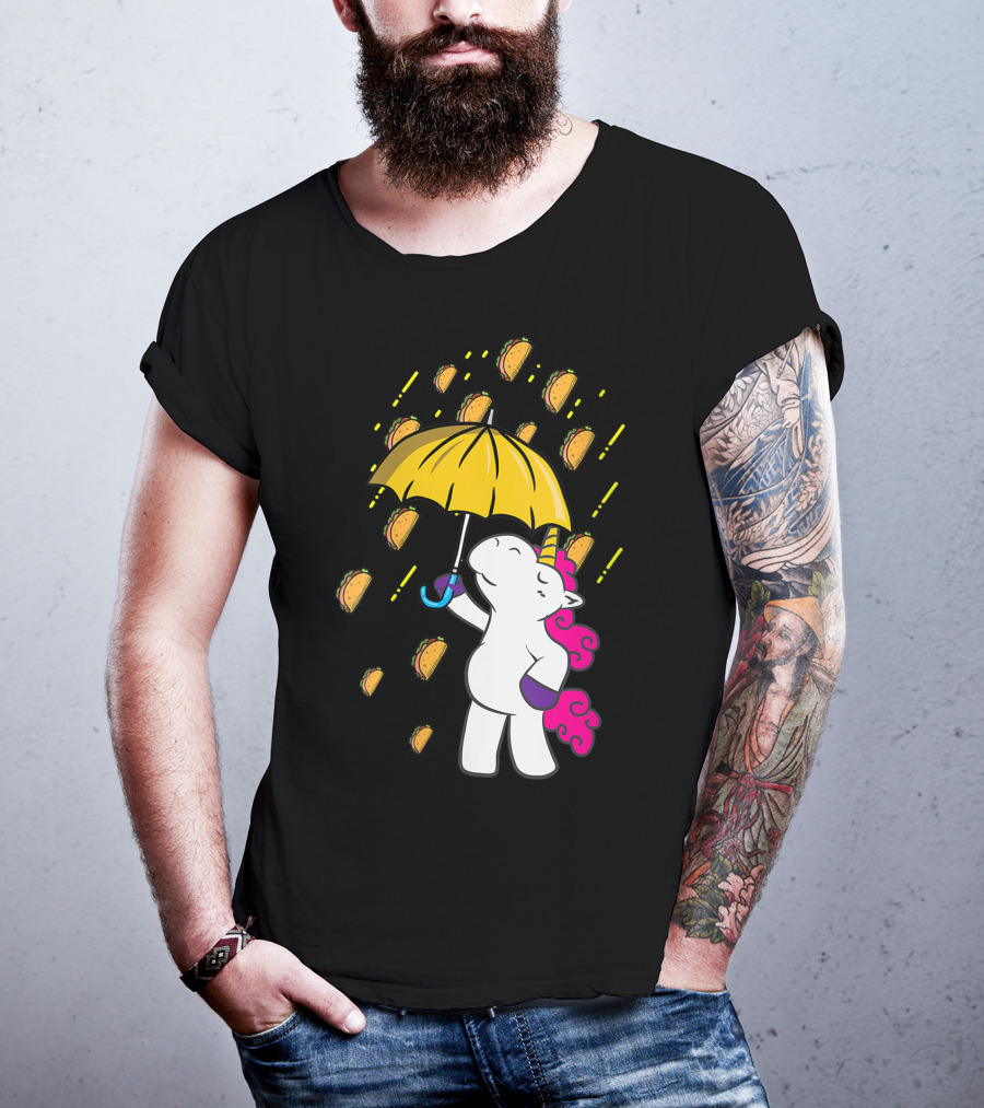 It's Raining Tacos Funny Unicorn Tacos Umbrella T-Shirt