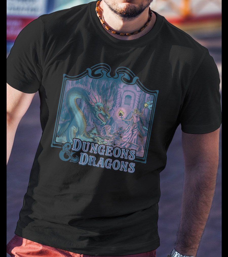 Dungeons And Dragons Classic Basic Rule Dragon Encounter Scene T-Shirt