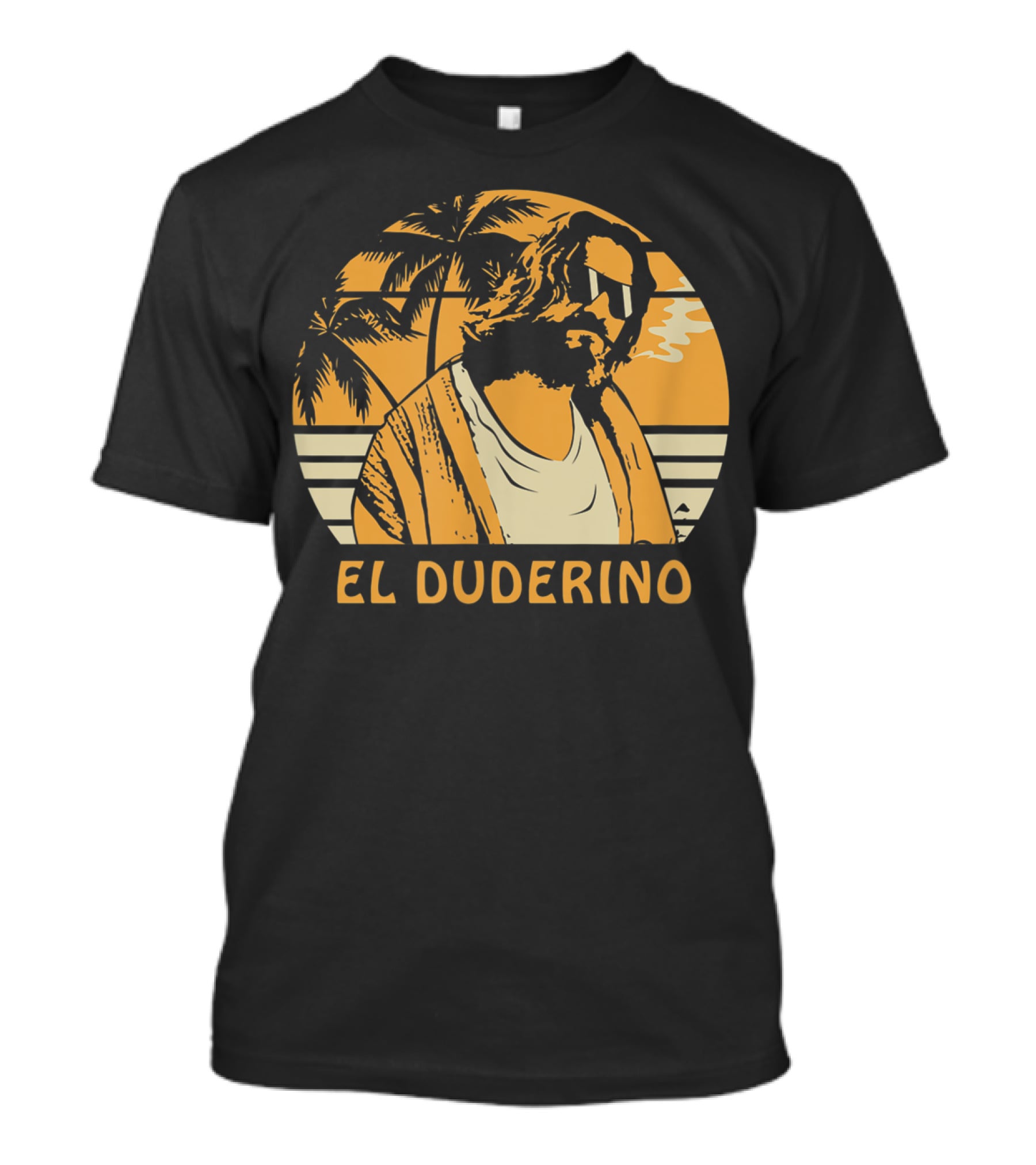 El Duderino Classic Vintage Movie Tropical Sunset Palm Trees T-Shirt