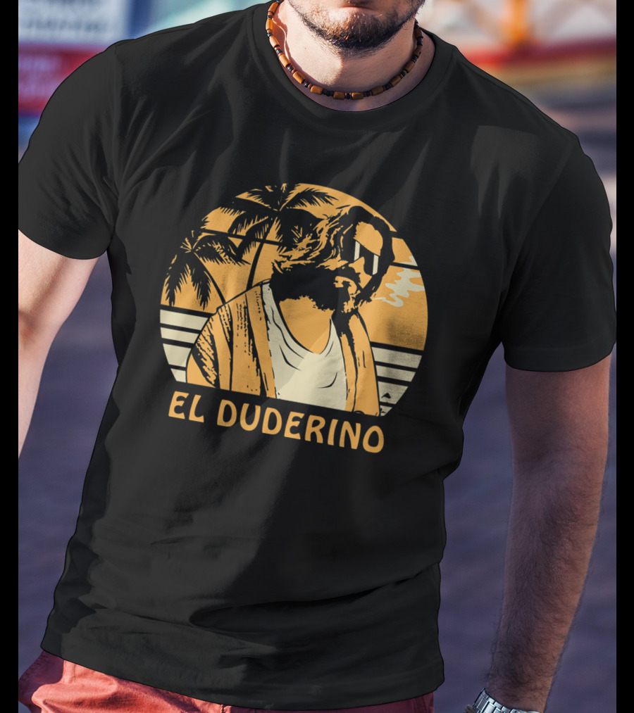 El Duderino Classic Vintage Movie Tropical Sunset Palm Trees T-Shirt