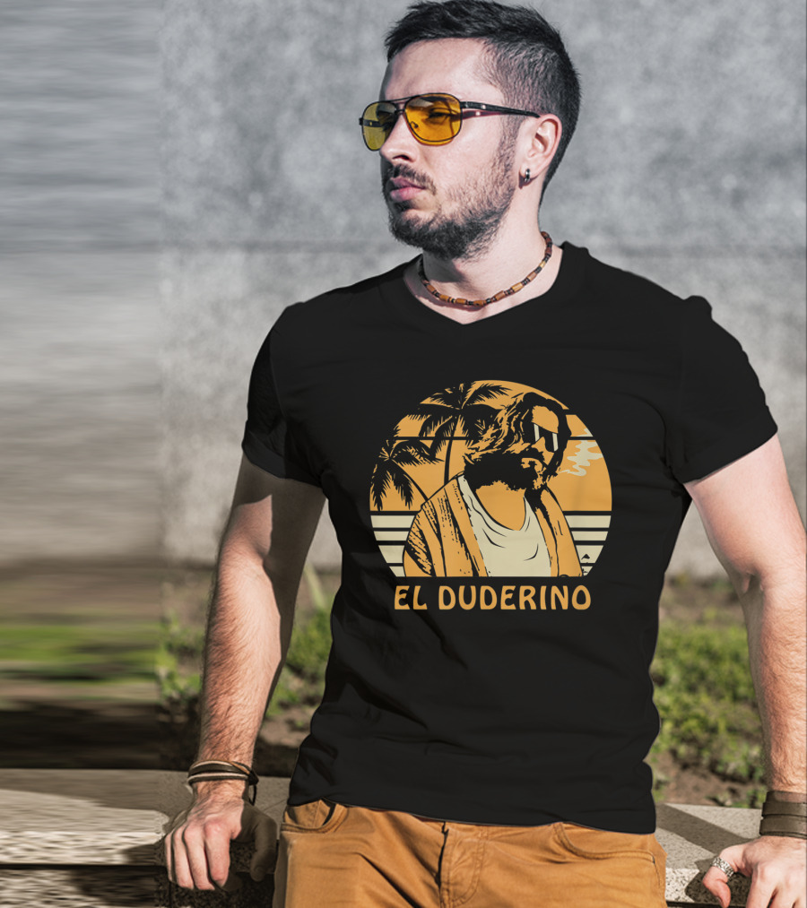 El Duderino Classic Vintage Movie Tropical Sunset Palm Trees T-Shirt