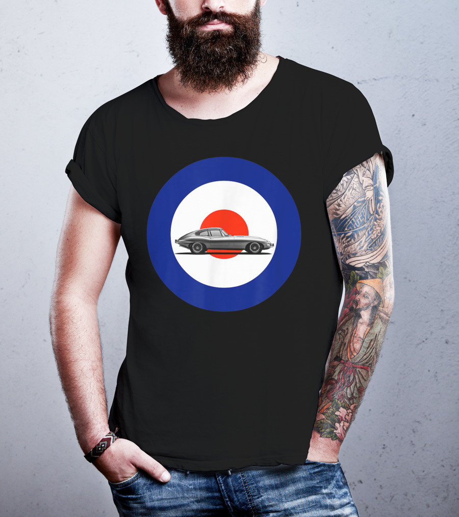 Etype Jaguar On RAF Roundel Classic Car T-Shirt