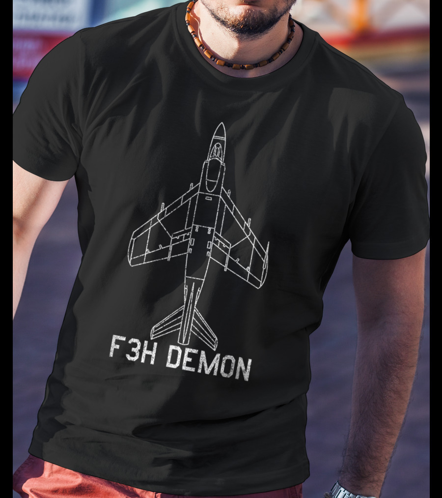 F3H Demon Jet Fighter Plane Classic USA Navy Aviation T-Shirt