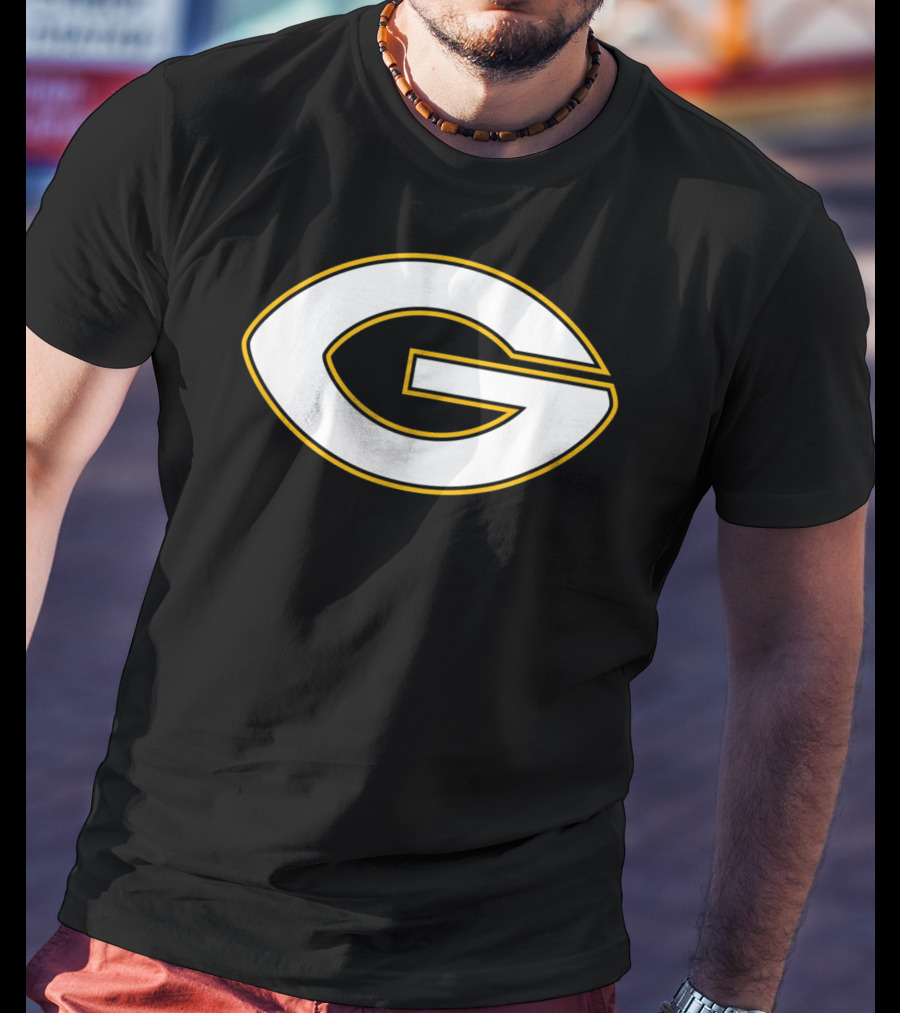 Green Bay Packers Football Shape Letter G T-Shirt