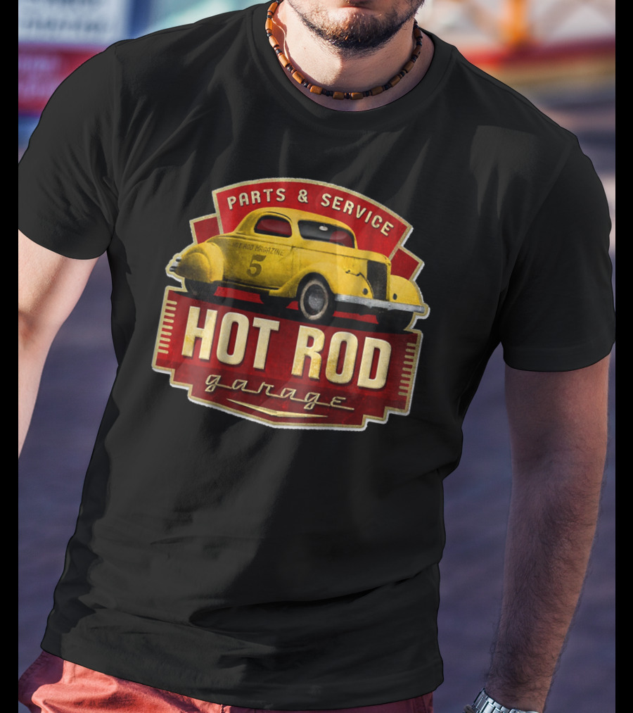 Hot Rod Garage Parts And Service Vintage Car T-Shirt