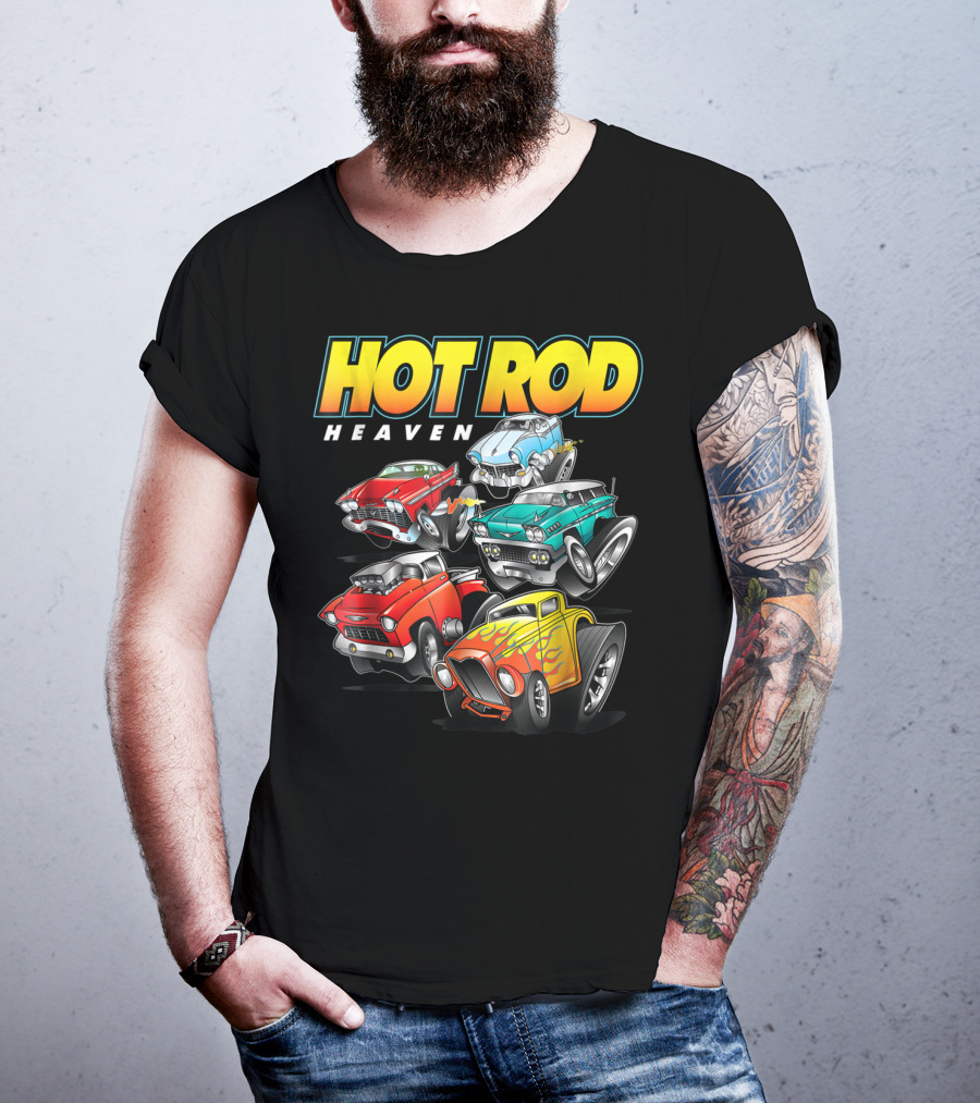 Hot Rod Heaven Classic And Antique Cars Vintage Style Collection T-Shirt