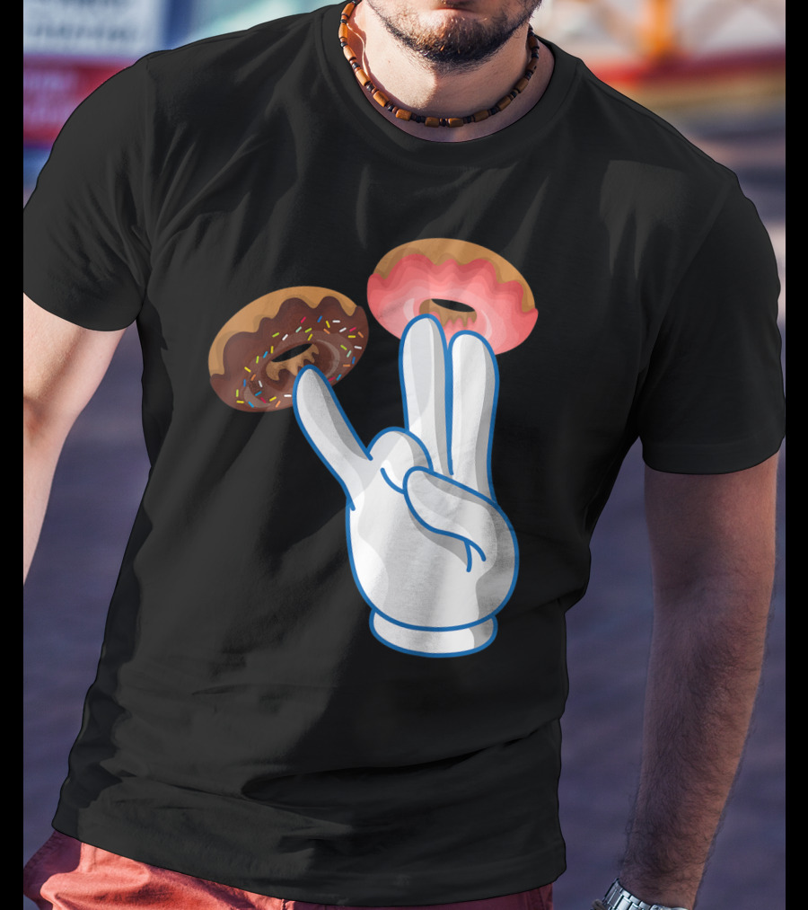 2 In The Pink 1 In The Stink Hand Gesture With Two Sprinkle Donuts Dark Humor T-Shirt