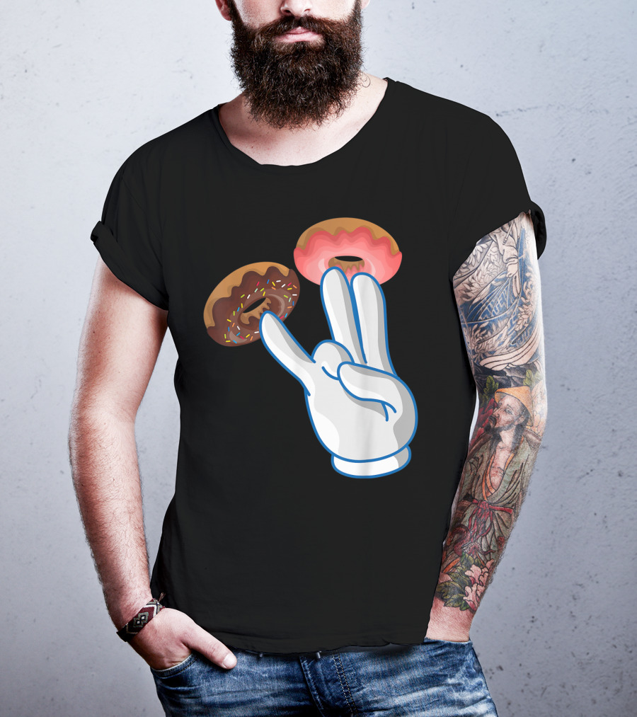 2 In The Pink 1 In The Stink Hand Gesture With Two Sprinkle Donuts Dark Humor T-Shirt