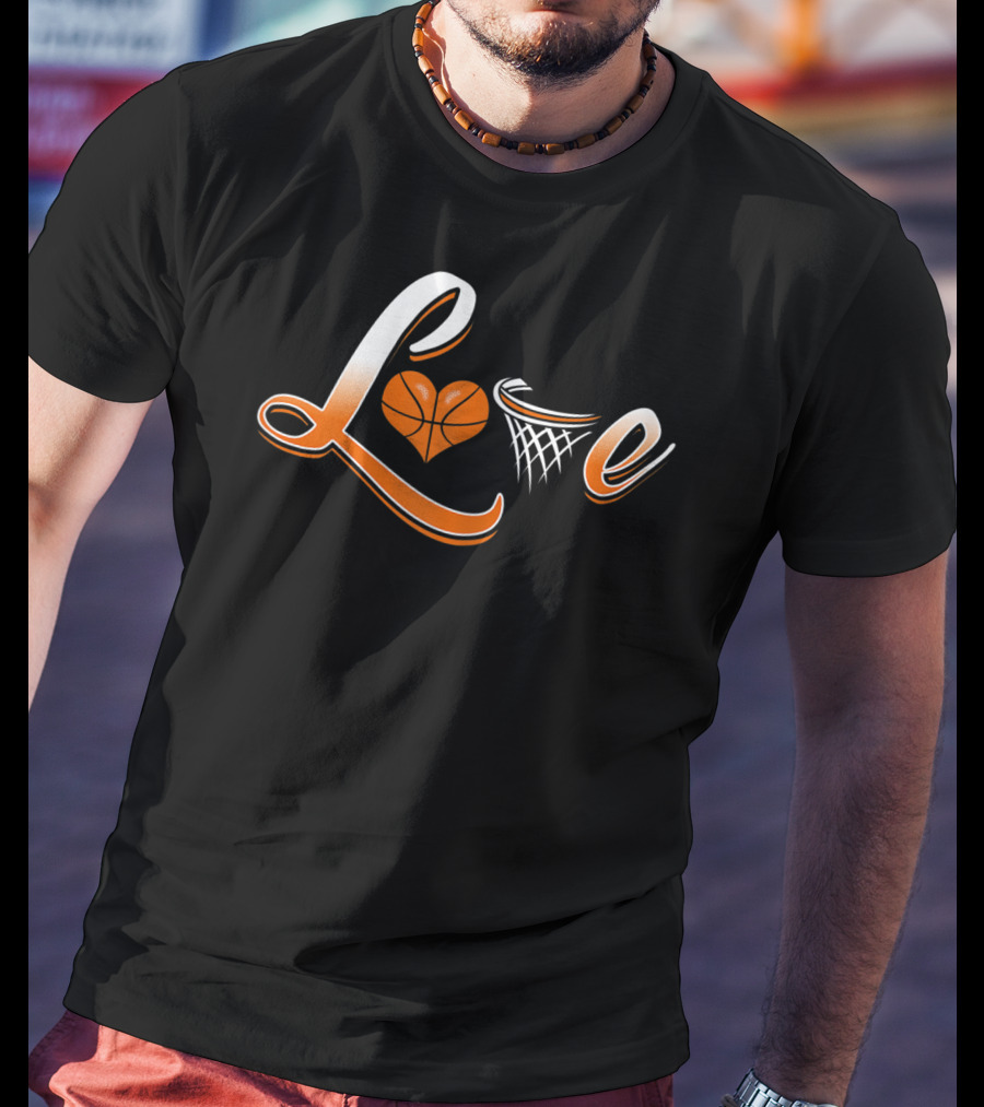 Love Basketball Heart Net T-Shirt