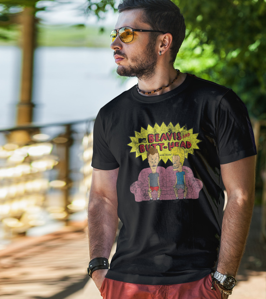 MTV Beavis And Butt-Head Mike Judge Distressed Couch T-Shirt