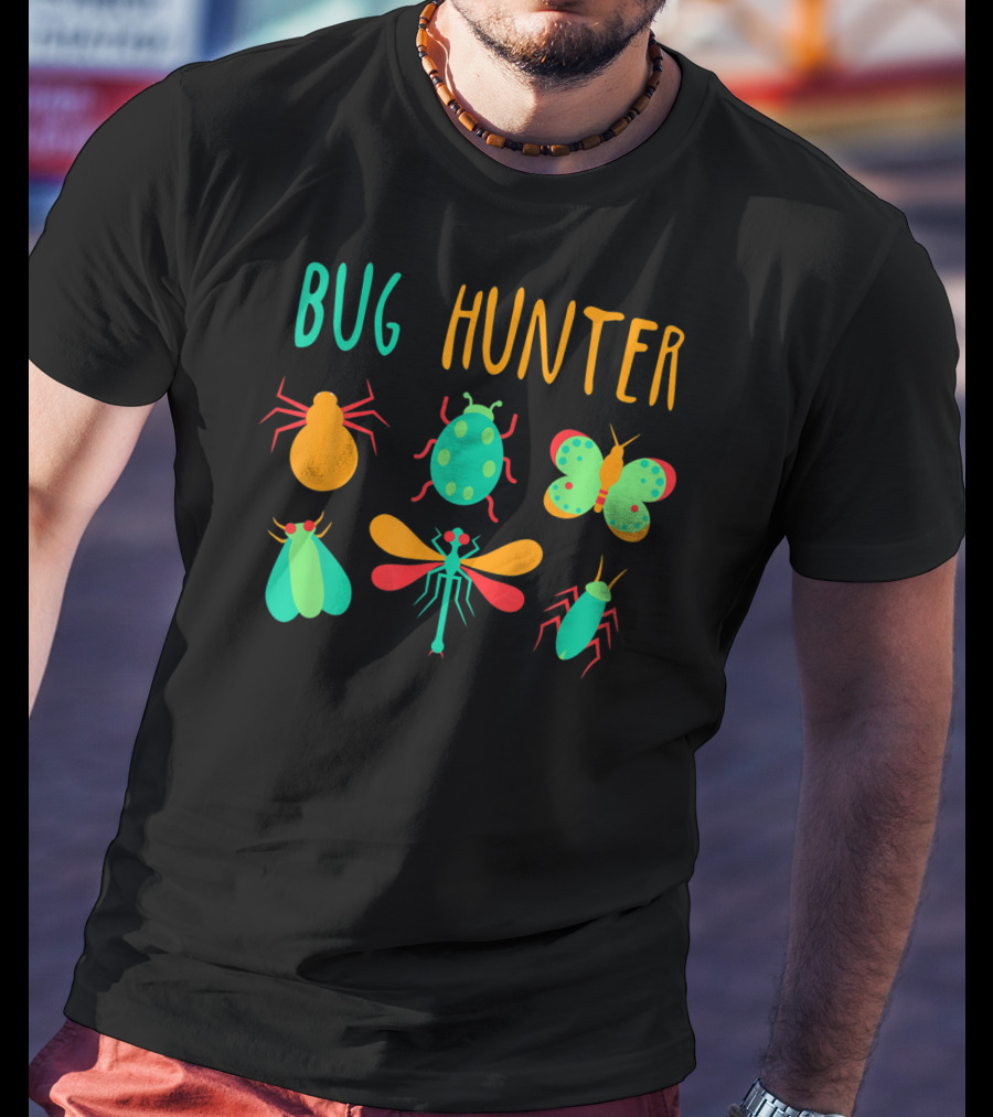 Bug Hunter Insect Lover Bo Colorful Beetle Butterfly Fly Dragonfly Insects T-Shirt