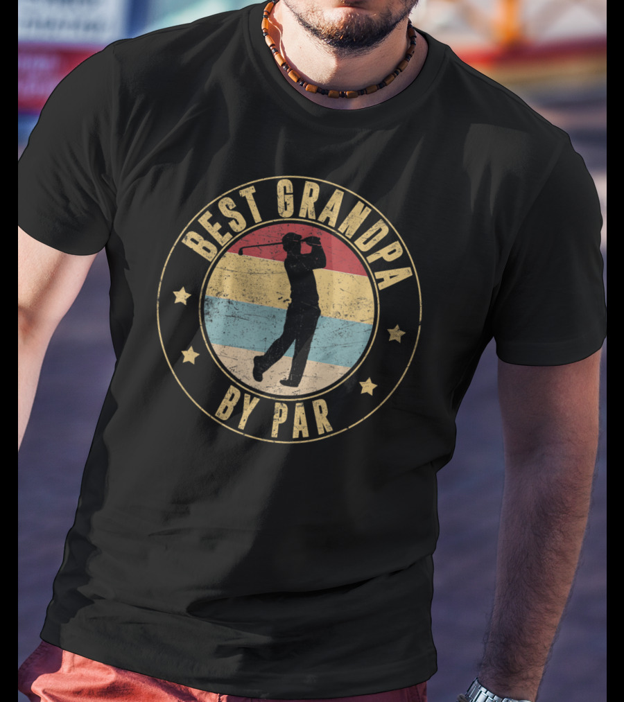 Best Grandpa By Par Vintage Golf Father's Day T-Shirt