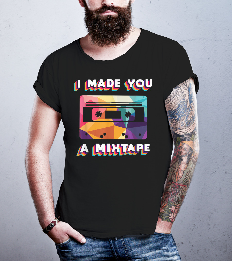 I Made You A Mixtape Colorful Cassette Vintage T-Shirt