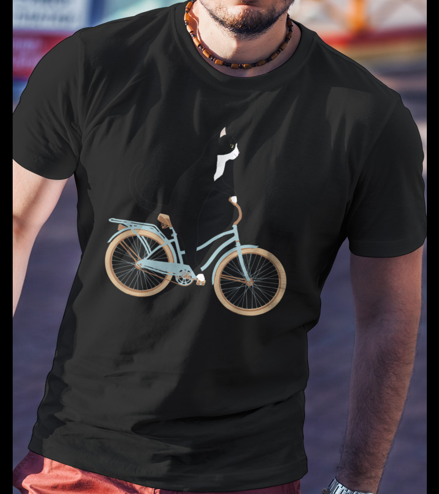 Cat Rides Bicycle T-Shirt