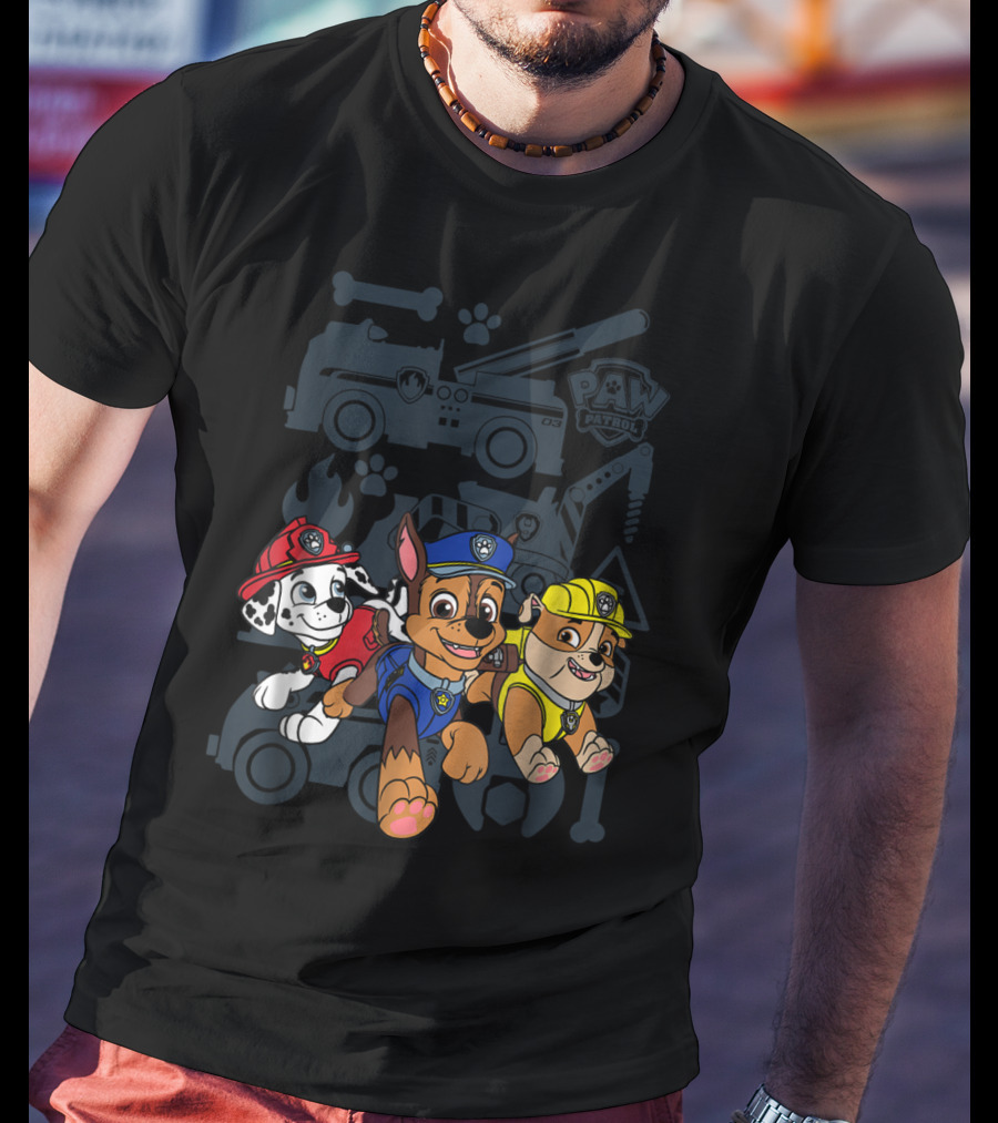 Paw Patrol Chase Marshall Rubble Adventure Vehicles T-Shirt