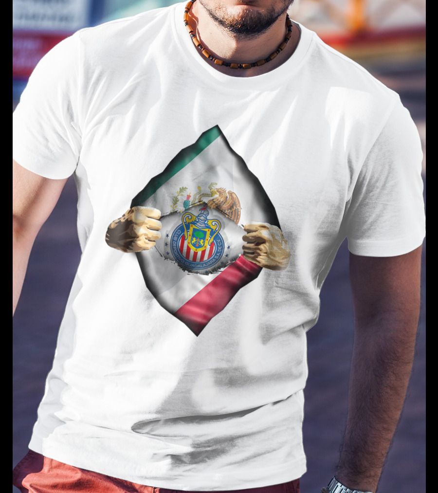 Chivas Guadalajara Heartbeat Love Mexican Flag Funny Fan T-Shirt