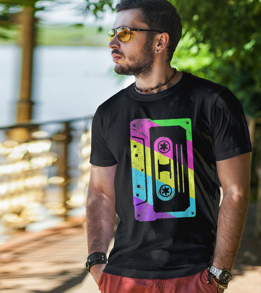 Retro Rainbow Cassette Tape Costume T-Shirt