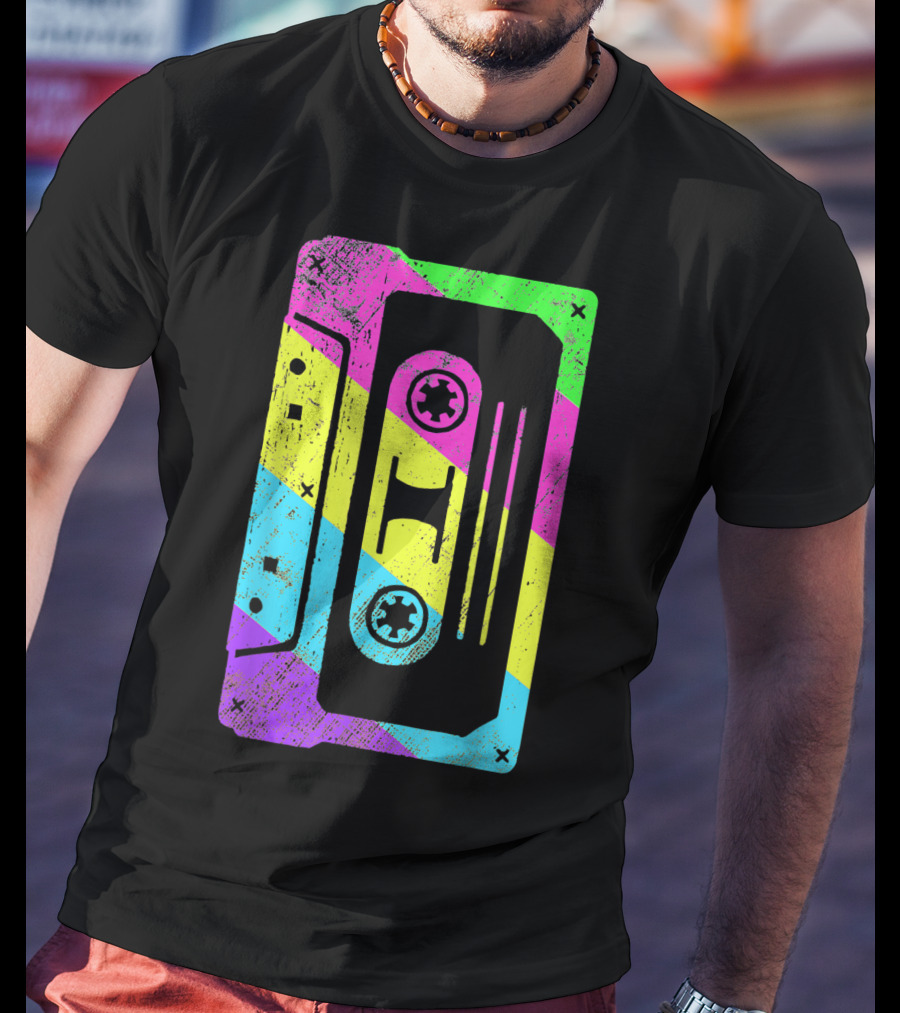Retro Rainbow Cassette Tape Costume T-Shirt