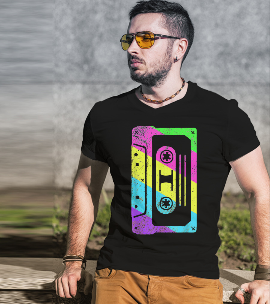 Retro Rainbow Cassette Tape Costume T-Shirt