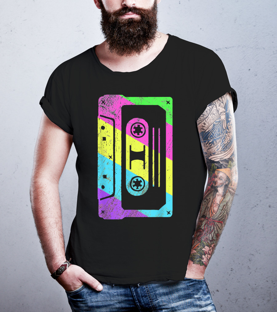 Retro Rainbow Cassette Tape Costume T-Shirt