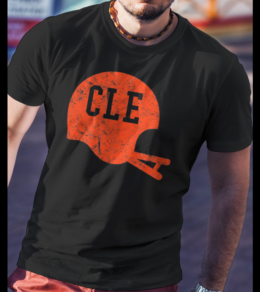 Cleveland Ohio Football CLE Vintage Helmet T-Shirt