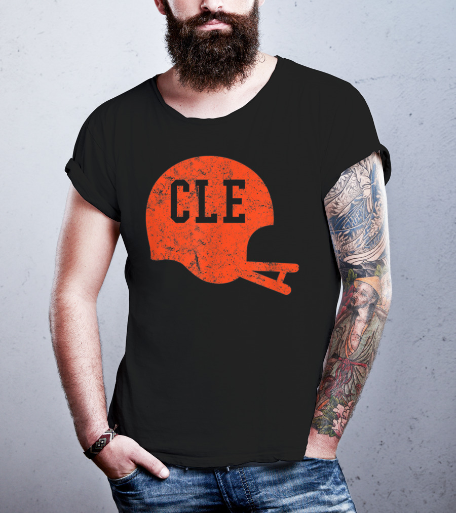 Cleveland Ohio Football CLE Vintage Helmet T-Shirt