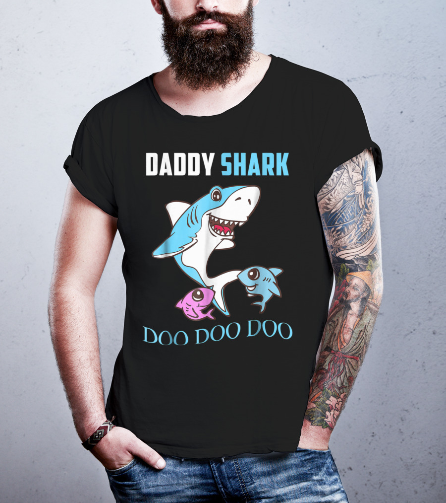 Daddy Shark Doo Doo Doo Adult Father Family Matching T-Shirt