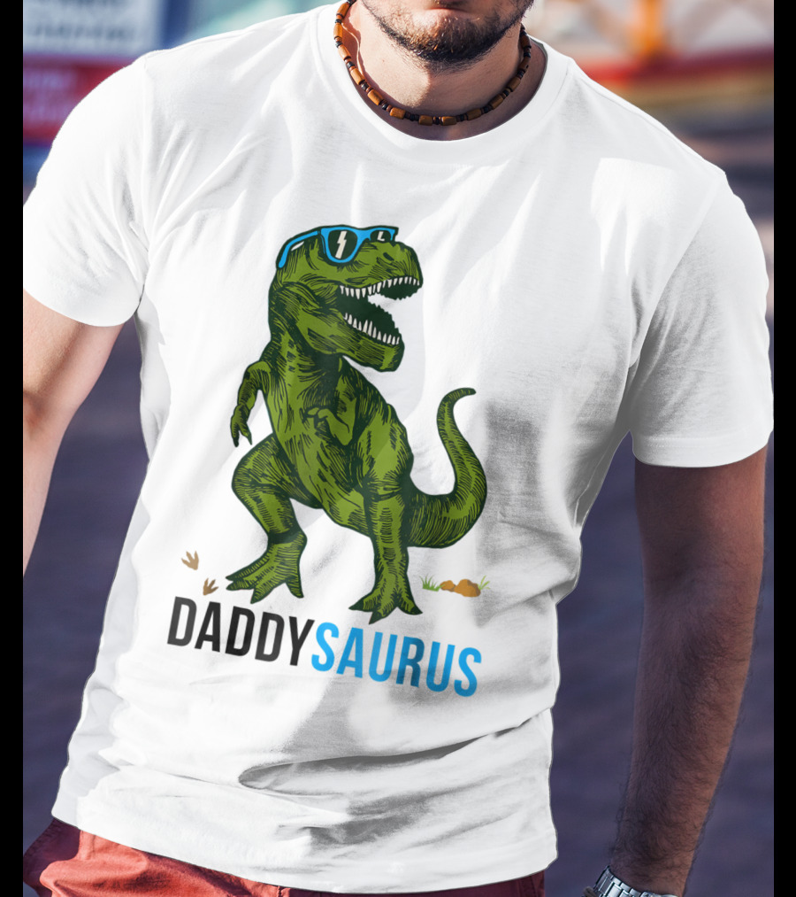 Daddysaurus Rex Dinosaur Dad Fathers Day Fun T-Shirt