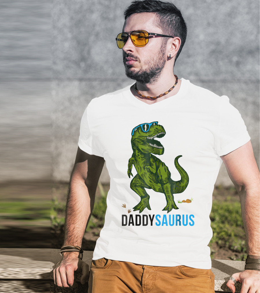 Daddysaurus Rex Dinosaur Dad Fathers Day Fun T-Shirt