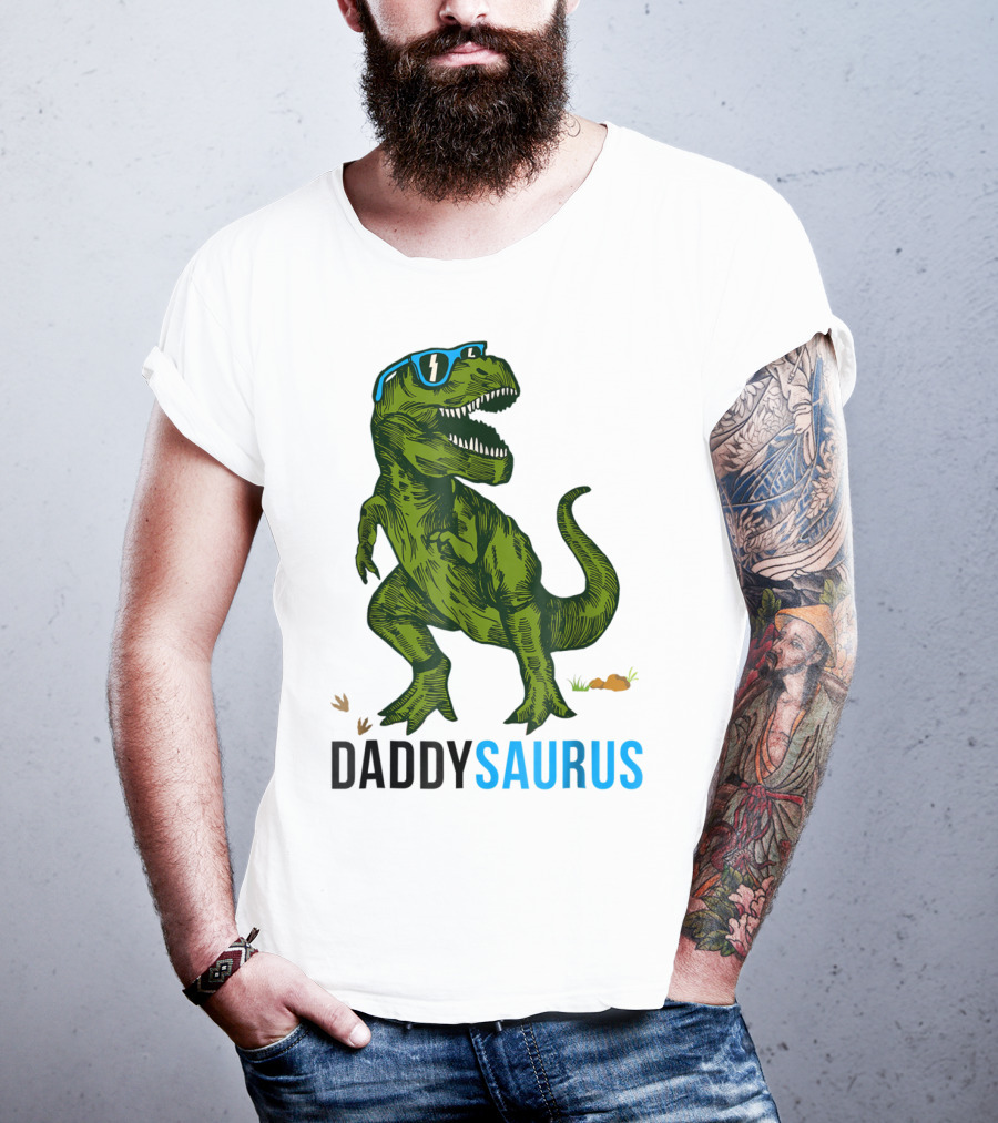 Daddysaurus Rex Dinosaur Dad Fathers Day Fun T-Shirt