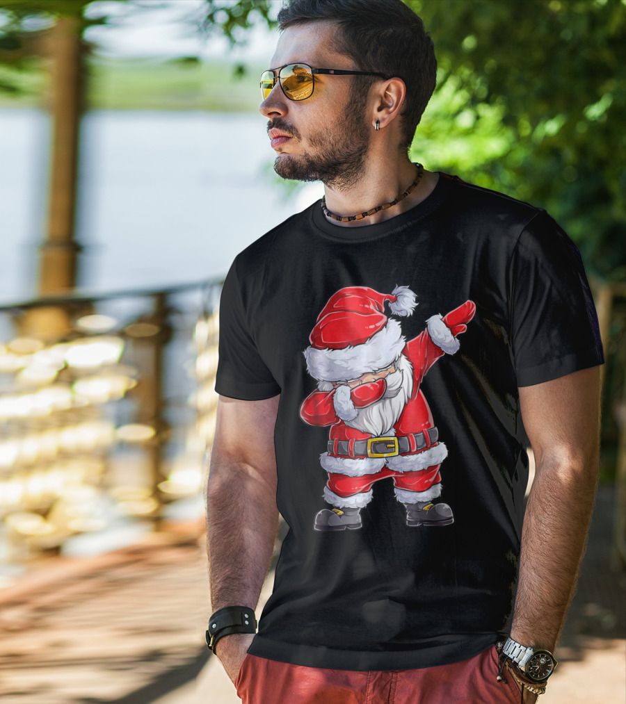 Dabbing Santa Christmas Boys Holiday Dance T-Shirt
