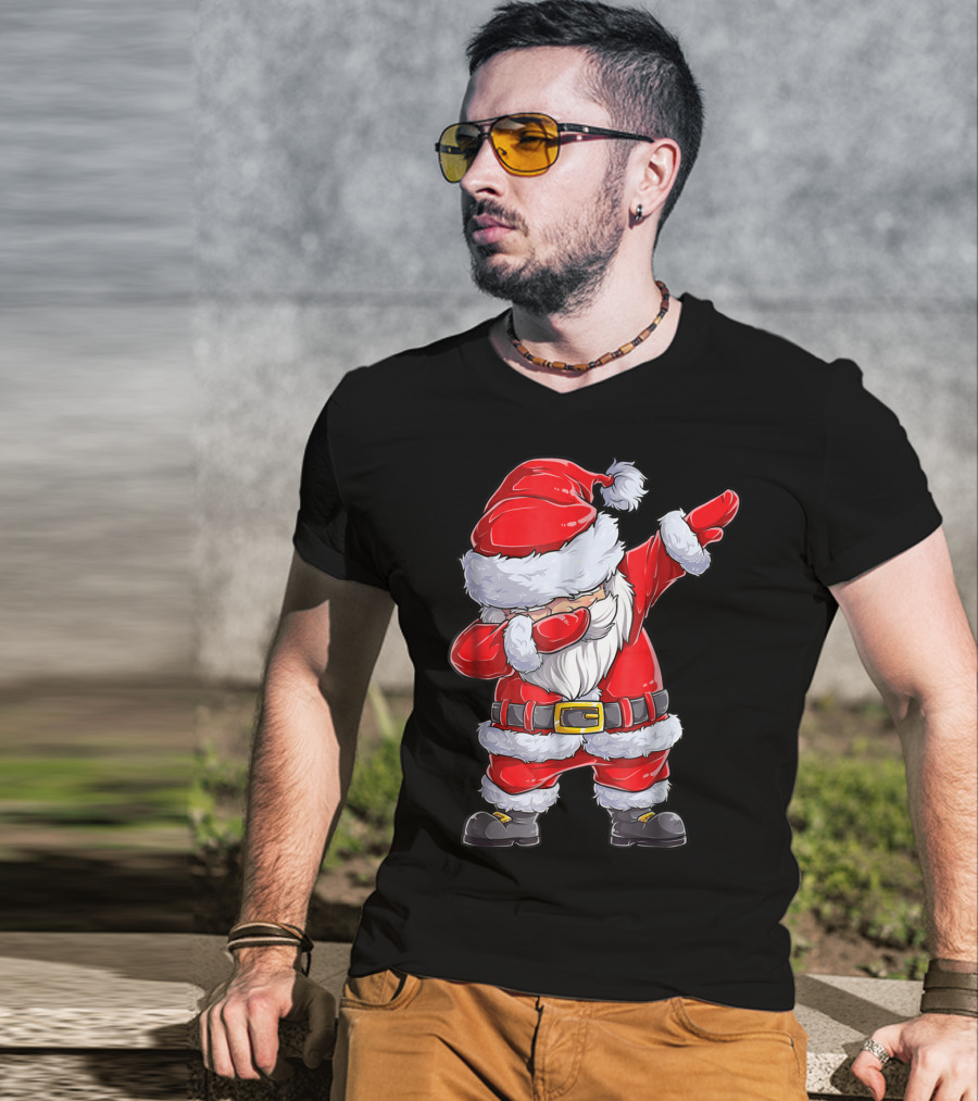 Dabbing Santa Christmas Boys Holiday Dance T-Shirt