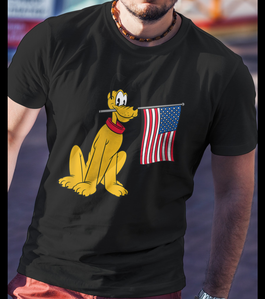 Disney Pluto American Flag T-Shirt